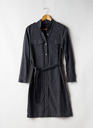 Robe mi-longue manches longues manches longues gris LA REDOUTE femme