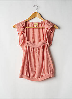 Top col carré manches courtes rose VANESSA BRUNO femme