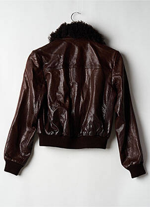 Veste en cuir poches marron REDSKINS femme