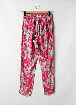 Pantalon droit tissage popeline taille haute rose H&M femme