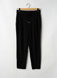 Pantalon droit tissage crêpe taille normale noir ZARA femme