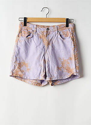 Short tissage denim taille haute violet ZARA femme