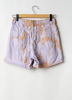 Short tissage denim taille haute violet ZARA femme