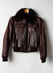 Veste en cuir marron REDSKINS pour femme seconde vue