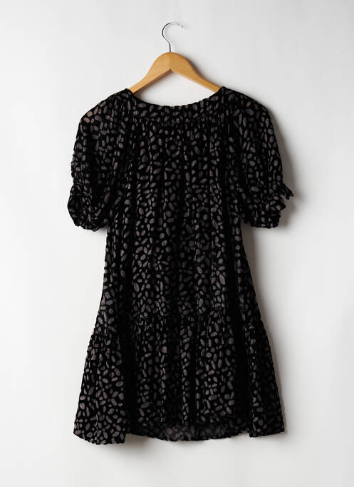 Robe courte coupe évasée manches courtes noir MANOUSH femme