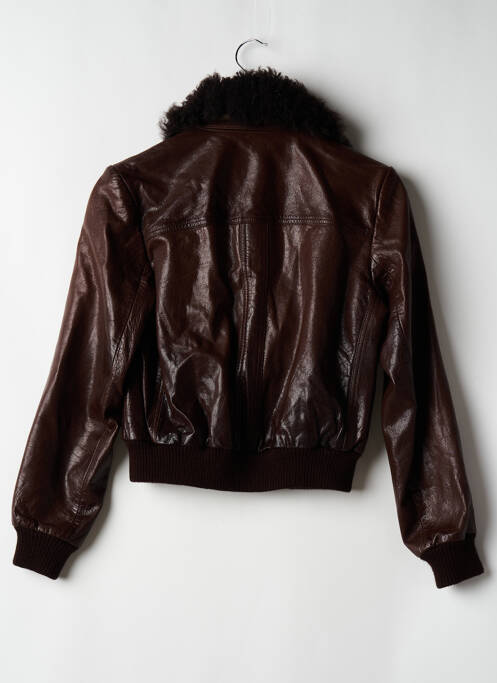 Veste en cuir poches marron REDSKINS femme