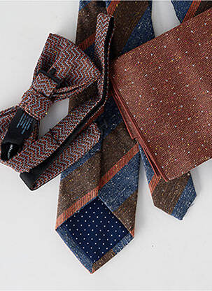 Cravate imprimé rayures marron JACK & JONES homme