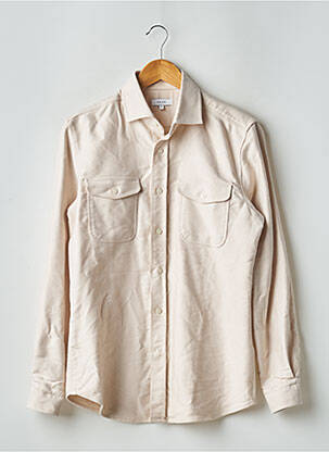 Chemise manches longues manches longues beige REISS homme