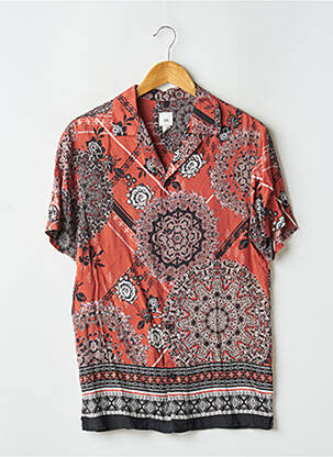 Chemise manches courtes col tailleur orange RIVER ISLAND homme