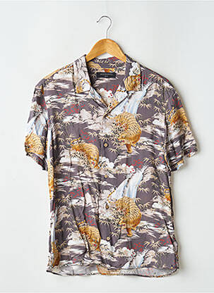 Chemise manches courtes col tailleur gris ALLSAINTS homme