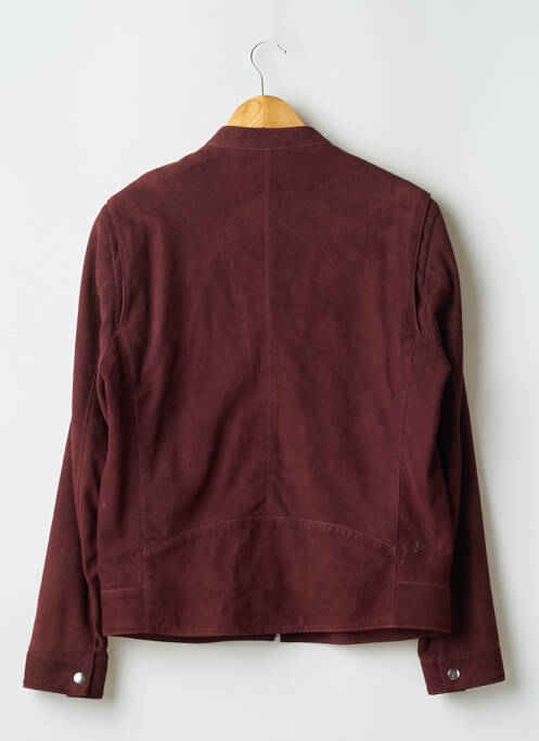 Veste en cuir coupe droite rouge INSIMA homme