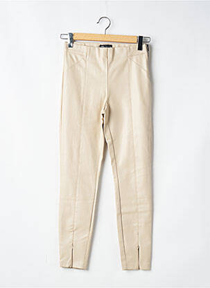 Pantalon slim taille haute taille haute beige ZARA femme