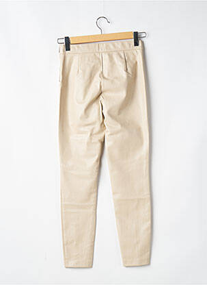 Pantalon slim taille haute taille haute beige ZARA femme