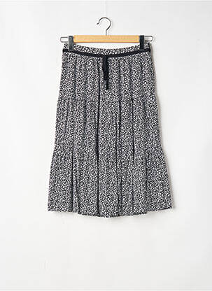 Jupe mi-longue doublure textile noir UN JOUR AILLEURS femme