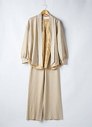 Ensemble pantalon coupe droite beige MAISON LA LUNE femme