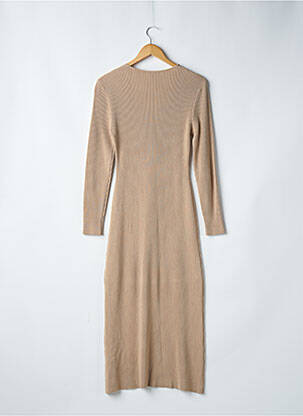 Robe longue manches longues manches longues beige MARVILLE femme