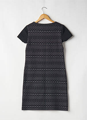 Robe mi-longue imprimé fantaisie manches courtes noir ARMAND THIERY femme