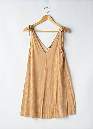 Robe courte coupe fluide sans manche jaune LEINBOHO femme