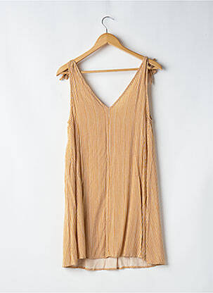 Robe courte coupe fluide sans manche jaune LEINBOHO femme