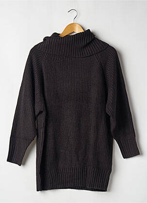 Pull coupe droite manches longues noir SANS MARQUE femme