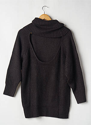 Pull coupe droite manches longues noir SANS MARQUE femme