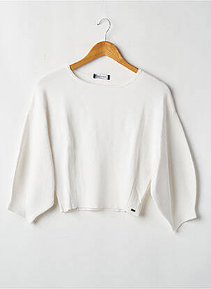 Pull coupe droite manches longues blanc COP COPINE femme