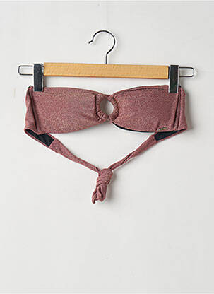 Haut de maillot de bain fermeture liens à nouer haut soutien-gorge balconnet rose LOAVIES femme