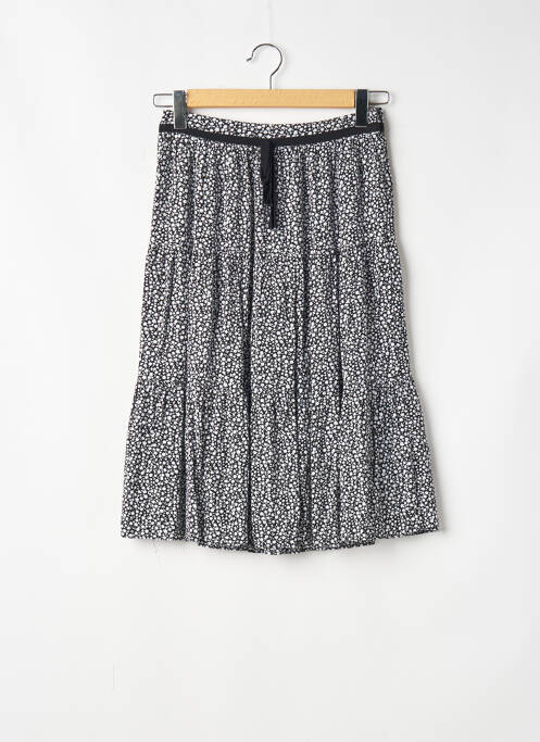 Jupe mi-longue doublure textile noir UN JOUR AILLEURS femme