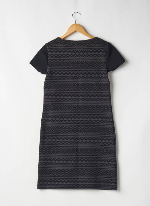 Robe mi-longue imprimé fantaisie manches courtes noir ARMAND THIERY femme