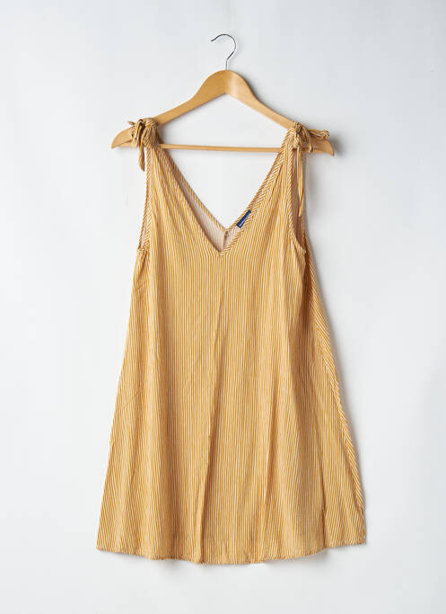 Robe courte sans manche sans manche jaune LEINBOHO femme