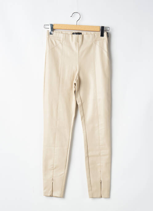 Pantalon slim beige ZARA pour femme