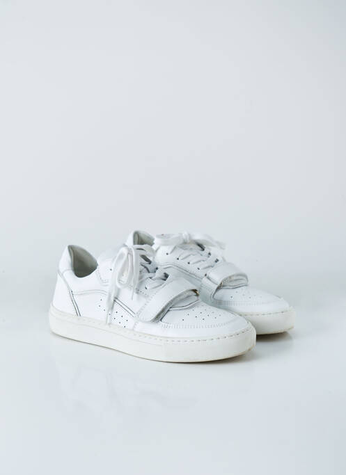 Baskets matière lisse talon plat jusqu'à 3cm blanc SONGE LAB femme