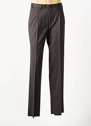 Pantalon droit tissage chiné taille normale marron fonce CANALI homme
