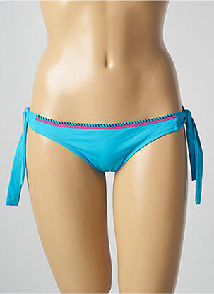 Bas de maillot de bain tissage satiné bikini bleu ANTIGEL femme