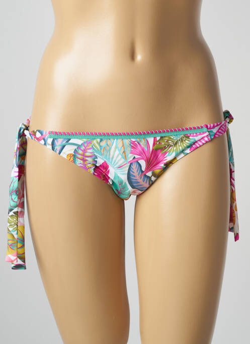 Bas de maillot de bain imprimé fantaisie bikini blanc ANTIGEL femme