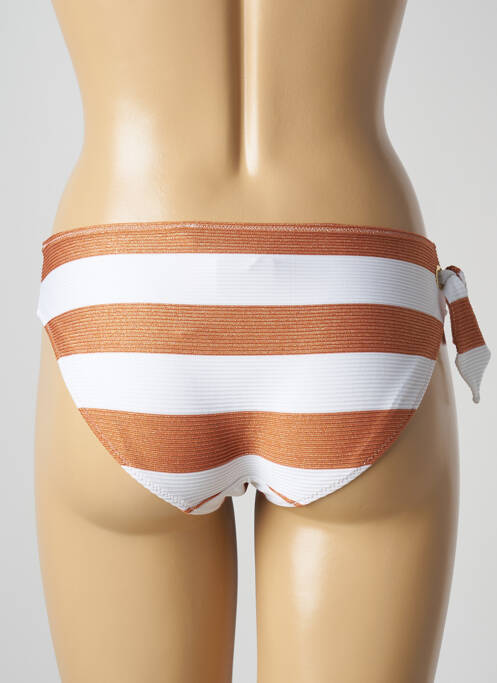 Bas de maillot de bain imprimé rayures bikini marron MARIE JO femme