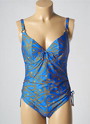 Maillot de bain 1 pièce imprimé fantaisie haut triangles bleu PRIMADONNA femme