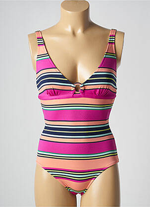 Maillot de bain 1 pièce stretch haut triangles violet ANDRES SARDA femme