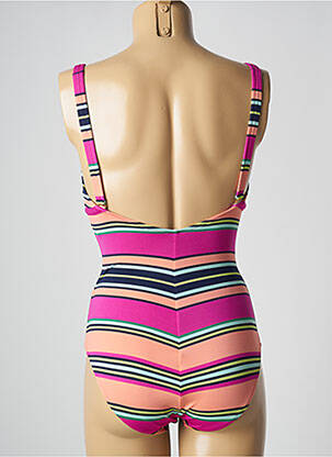 Maillot de bain 1 pièce stretch haut triangles violet ANDRES SARDA femme