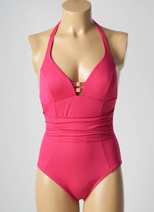Maillot de bain 1 pièce stretch haut triangles rose MARIE JO femme