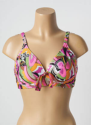 Haut de maillot de bain stretch haut soutien-gorge emboitant rose ANTIGEL femme