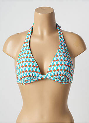 Haut de maillot de bain stretch haut soutien-gorge moulé bleu SUNFLAIR femme