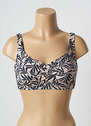 Haut de maillot de bain stretch haut soutien-gorge emboitant beige LIDEA femme
