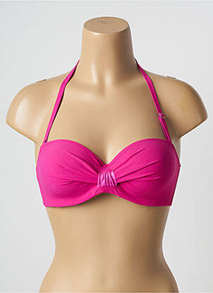 Haut de maillot de bain stretch haut soutien-gorge moulé rose ANTIGEL femme