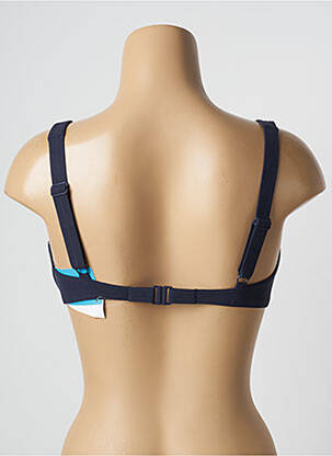 Haut de maillot de bain stretch haut soutien-gorge emboitant bleu LIDEA femme