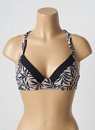 Haut de maillot de bain stretch haut soutien-gorge moulé noir LIDEA femme