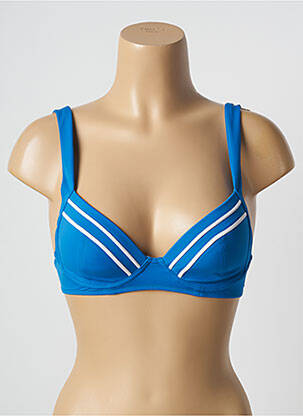 Haut de maillot de bain stretch haut soutien-gorge moulé bleu LIDEA femme
