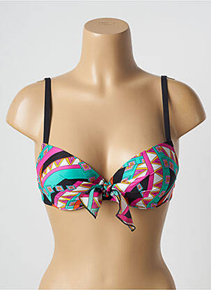 Haut de maillot de bain stretch haut soutien-gorge push-up noir ANTIGEL femme