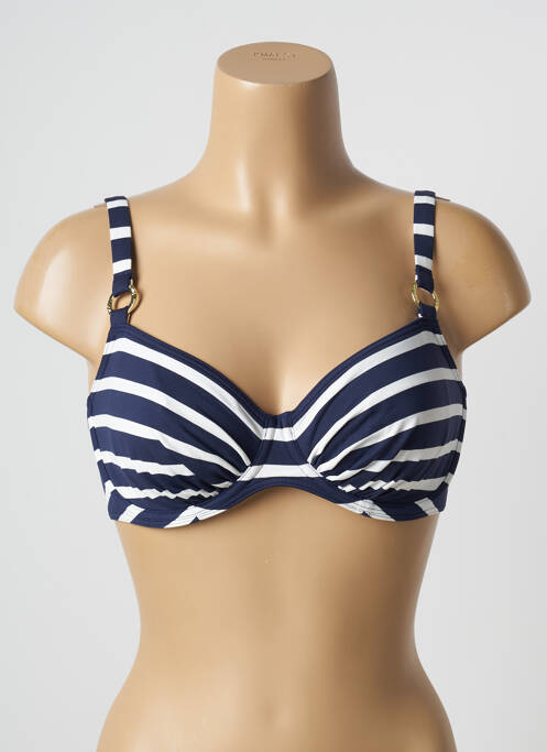 Haut de maillot de bain stretch haut soutien-gorge emboitant bleu PRIMADONNA femme