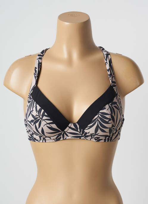 Haut de maillot de bain stretch haut soutien-gorge moulé noir LIDEA femme